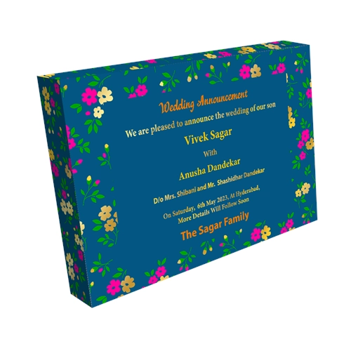 Wedding Announcement Gift Box Premium Silver12 Compartments